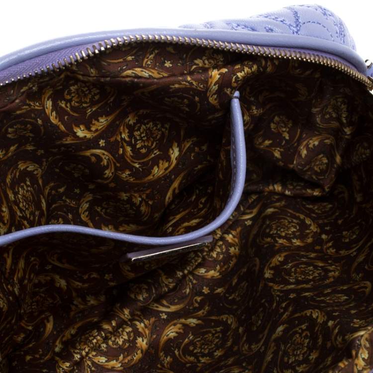 Pre Owned Versace Lilac Leather Embroidered Vanitas Shoulder bag