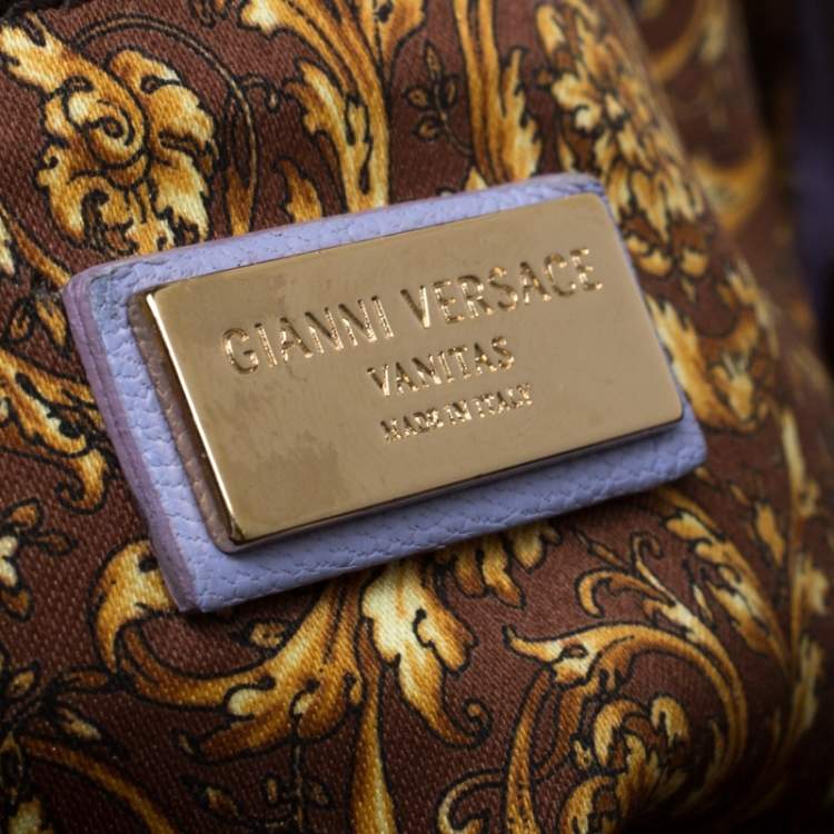 Pre Owned Versace Lilac Leather Embroidered Vanitas Shoulder bag