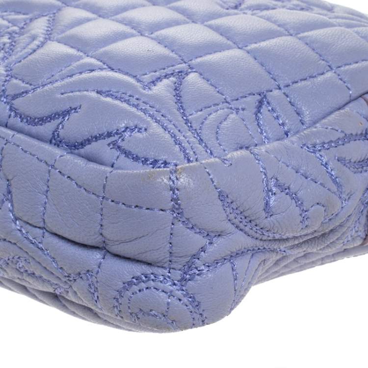 Pre Owned Versace Lilac Leather Embroidered Vanitas Shoulder bag