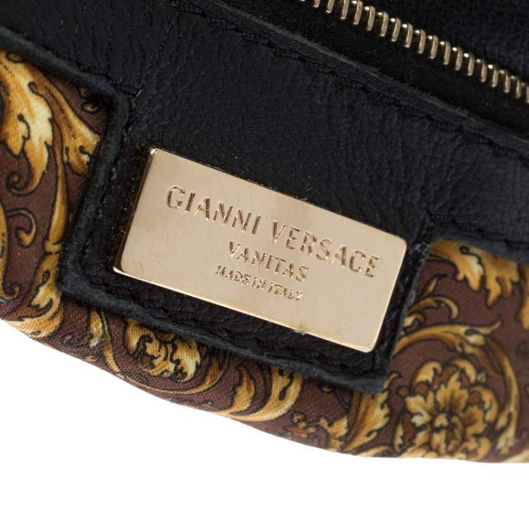 Pre Owned Versace Black Barocco Leather Altea Satchel