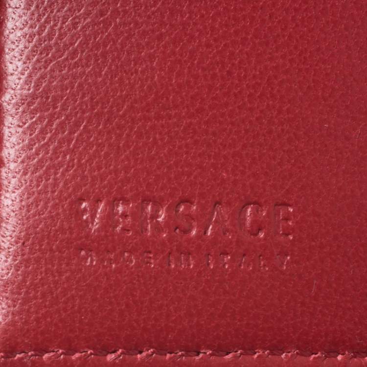 Pre Owned Versace Red Patent Leather Icon Continental Wallet