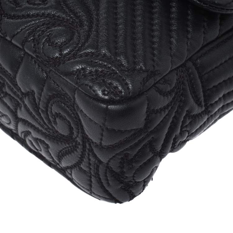 Pre Owned Versace Black Quilted Leather Calliope Vanitas Shoulder Bag