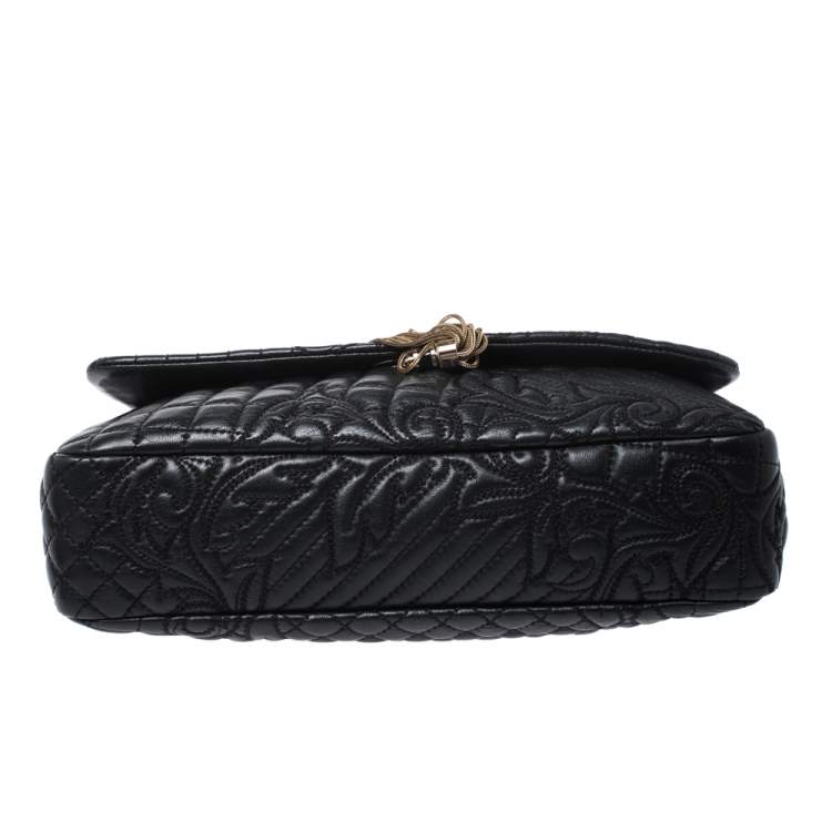 Pre Owned Versace Black Quilted Leather Calliope Vanitas Shoulder Bag