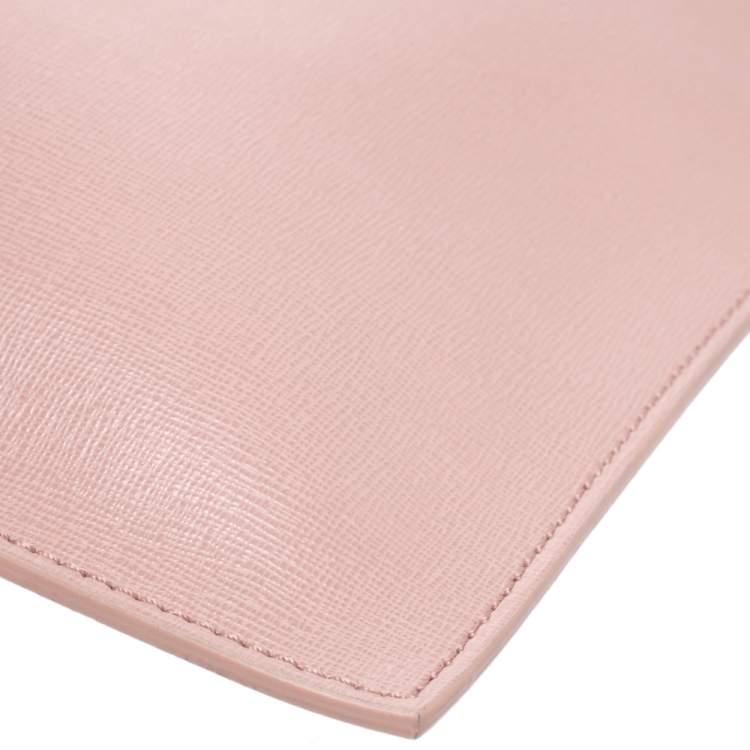 Pre Owned Versace Pink Leather Medusa Clutch