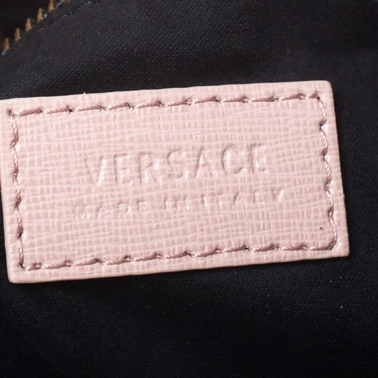 Pre Owned Versace Pink Leather Medusa Clutch