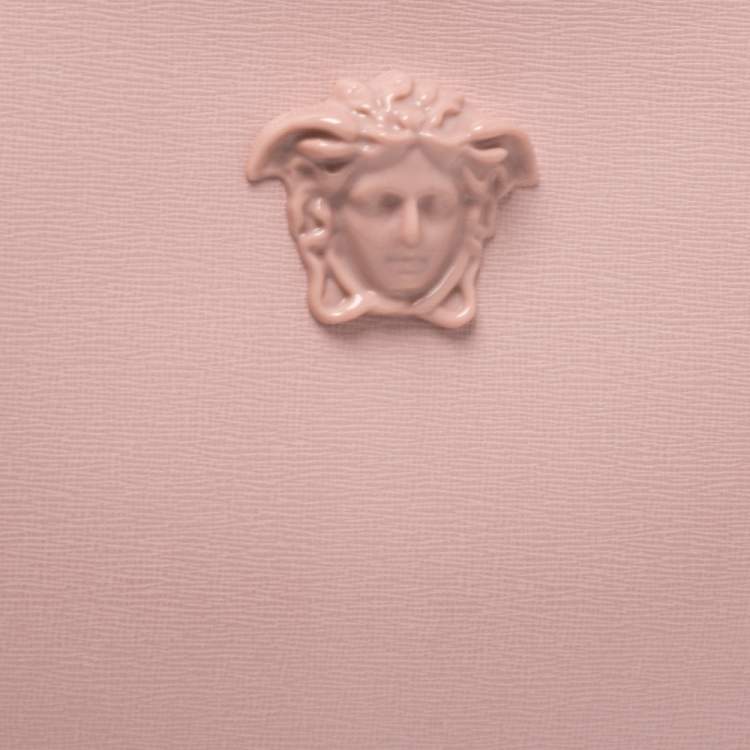 Pre Owned Versace Pink Leather Medusa Clutch
