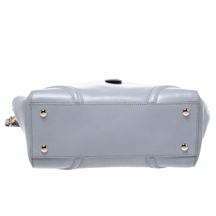 Pre Owned Versace Grey Leather Medusa Flap Tote