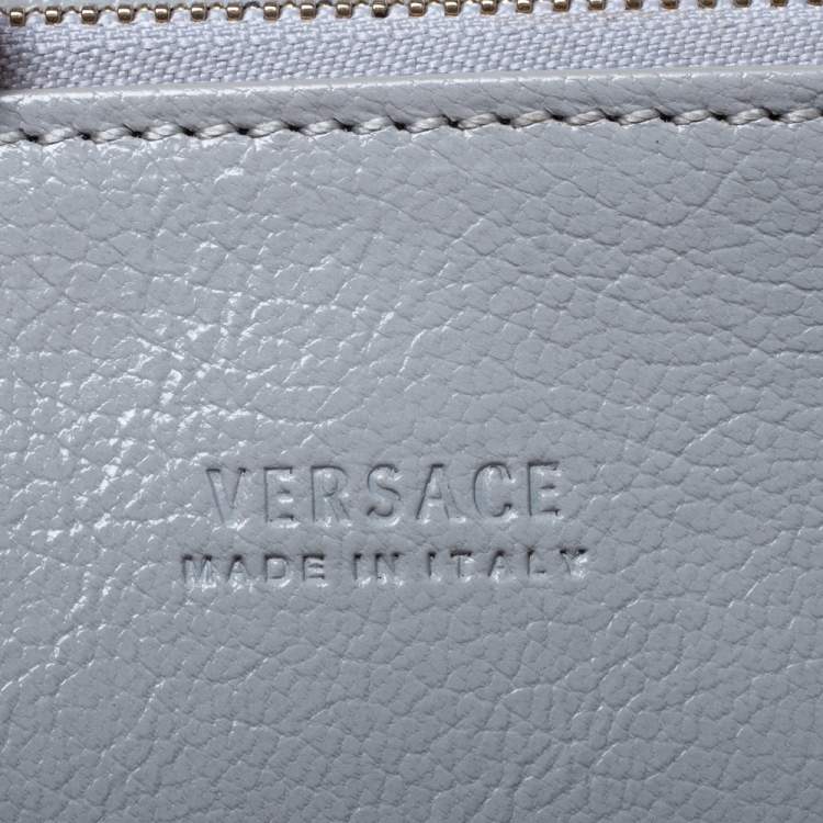 Pre Owned Versace Grey Leather Medusa Flap Tote