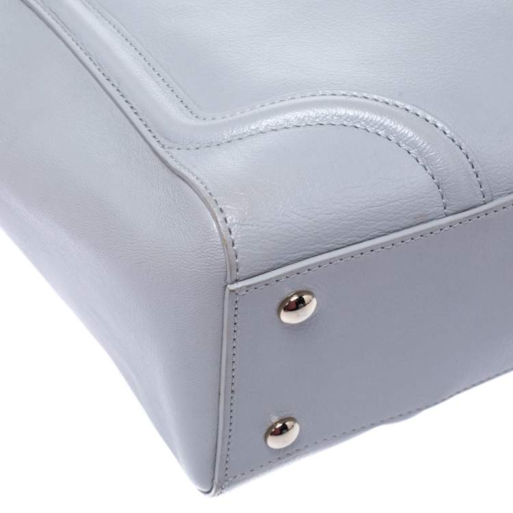 Pre Owned Versace Grey Leather Medusa Flap Tote