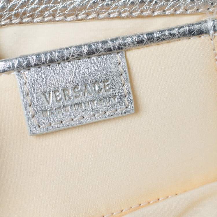 Pre Owned Versace Gold Leather Madonna Framed Satchel