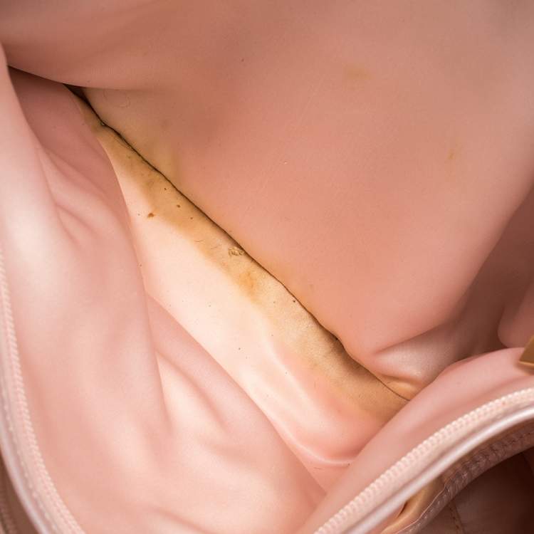Pre Owned Versace Pearl Pink Leather Chain Shopper Tote