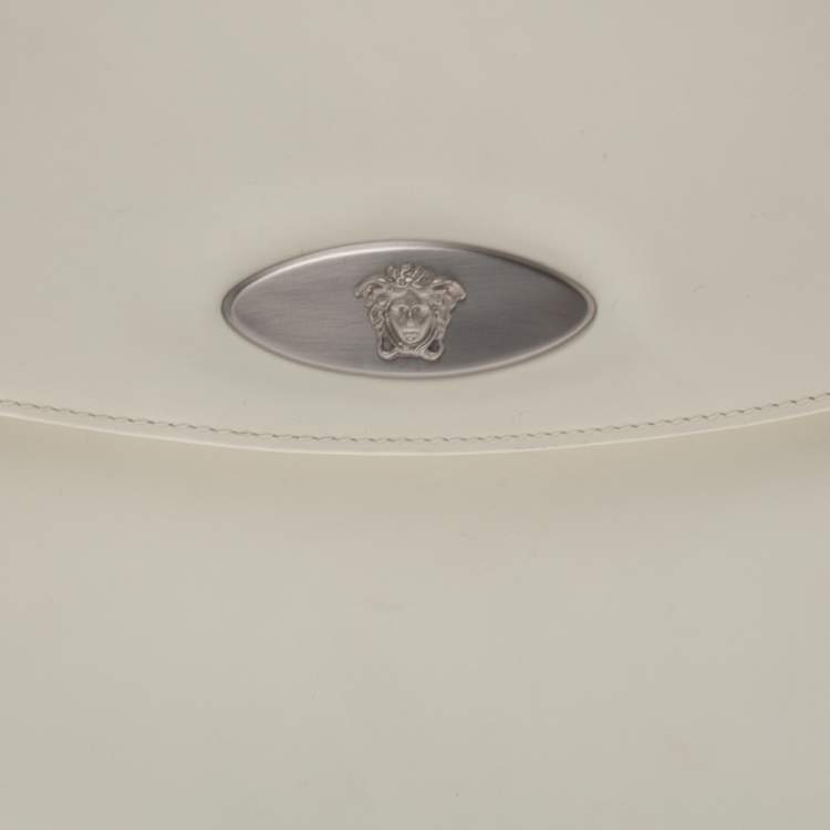 Pre Owned Versace White Patent Leather Shoulder Bag