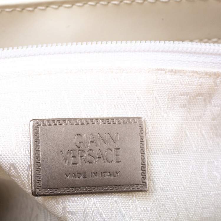 Pre Owned Versace White Patent Leather Shoulder Bag