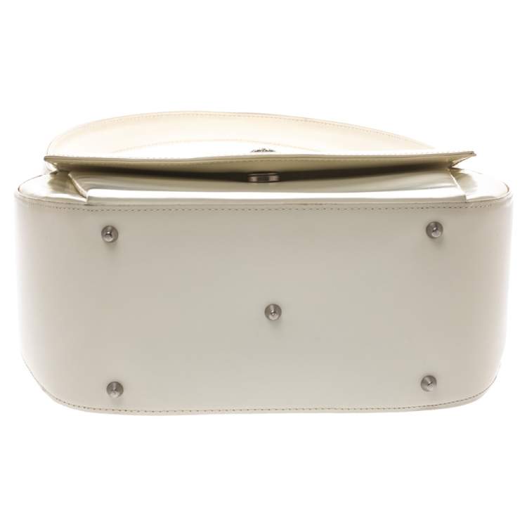 Pre Owned Versace White Patent Leather Shoulder Bag