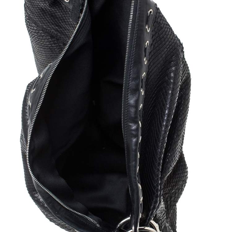 Pre Owned Versace Black Python Satchel 