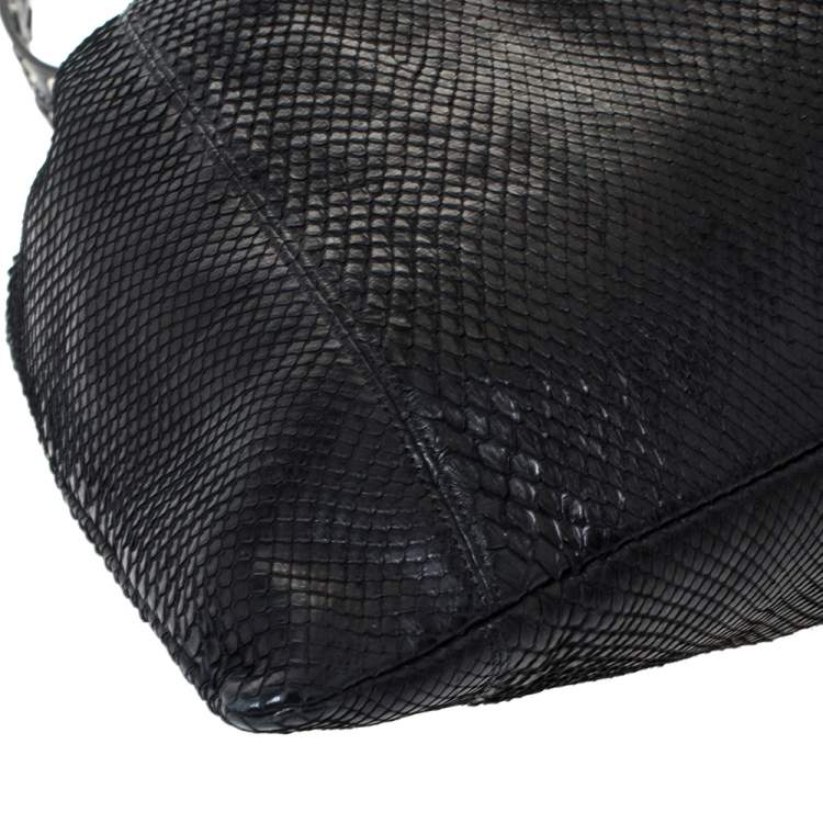 Pre Owned Versace Black Python Satchel 