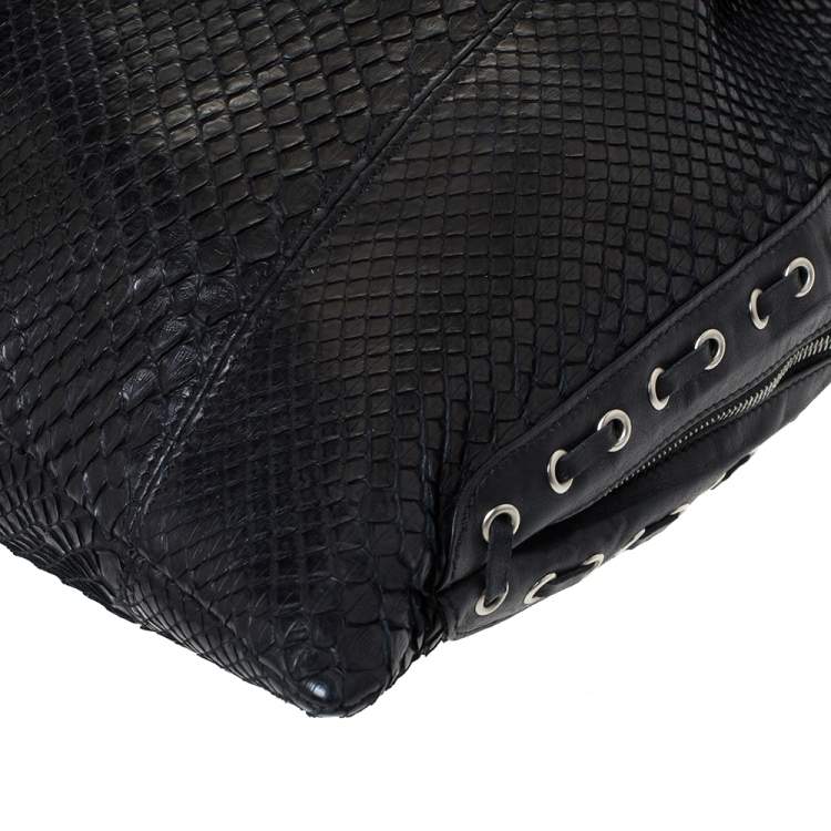 Pre Owned Versace Black Python Satchel 