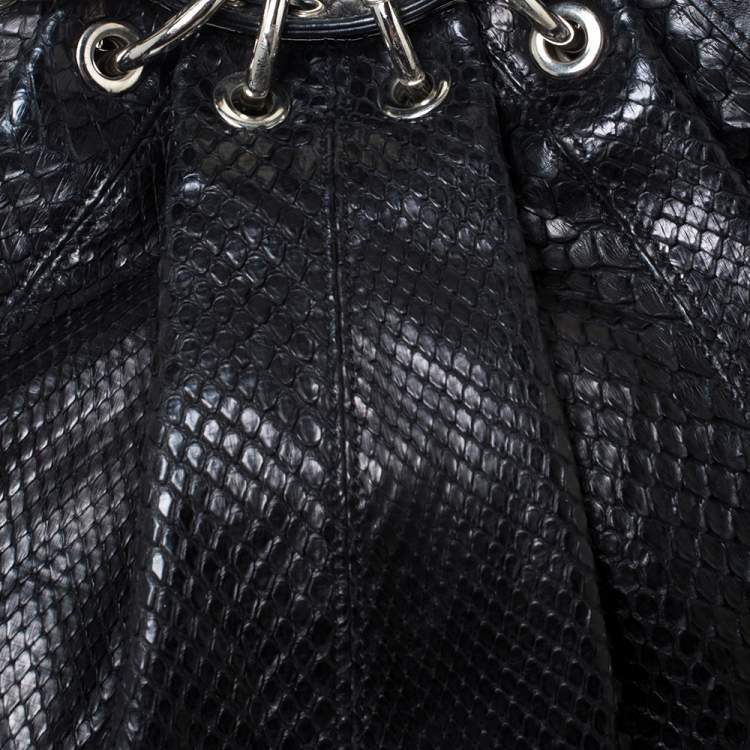 Pre Owned Versace Black Python Satchel 