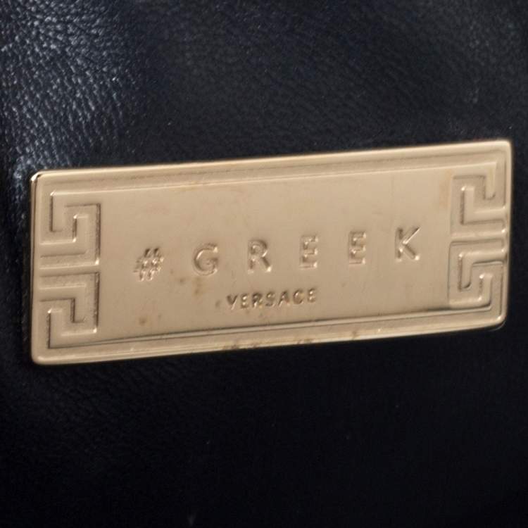 Pre Owned Versace Multicolor Quilted Leather Greek Crossbody Bag