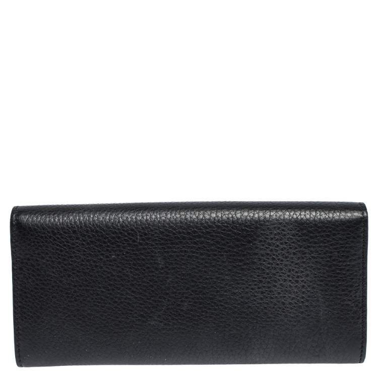 Pre Owned Versace Black Leather Medusa Continental Wallet