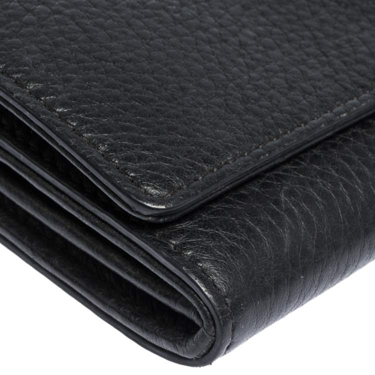 Pre Owned Versace Black Leather Medusa Continental Wallet