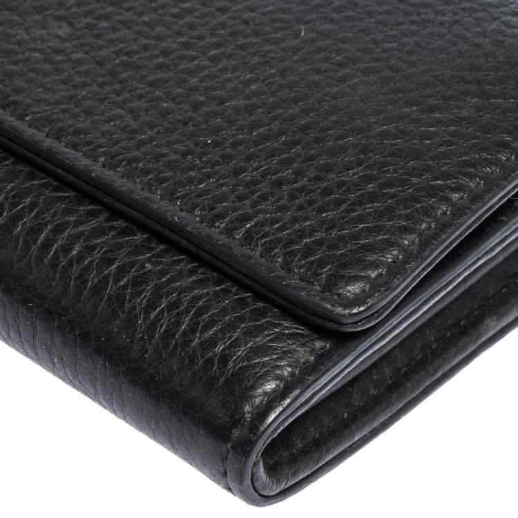Pre Owned Versace Black Leather Medusa Continental Wallet