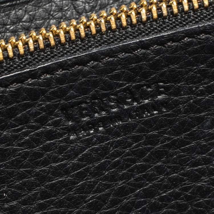 Pre Owned Versace Black Leather Medusa Continental Wallet