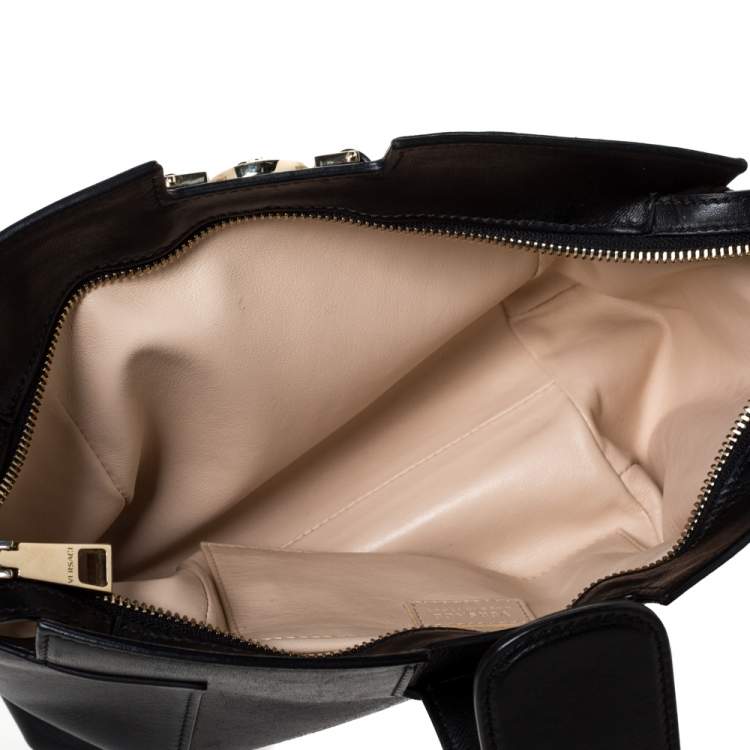 Pre Owned Versace Black Leather Medusa Medallion Bag