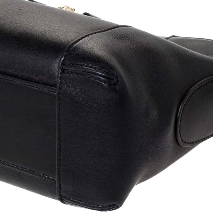 Pre Owned Versace Black Leather Medusa Medallion Bag