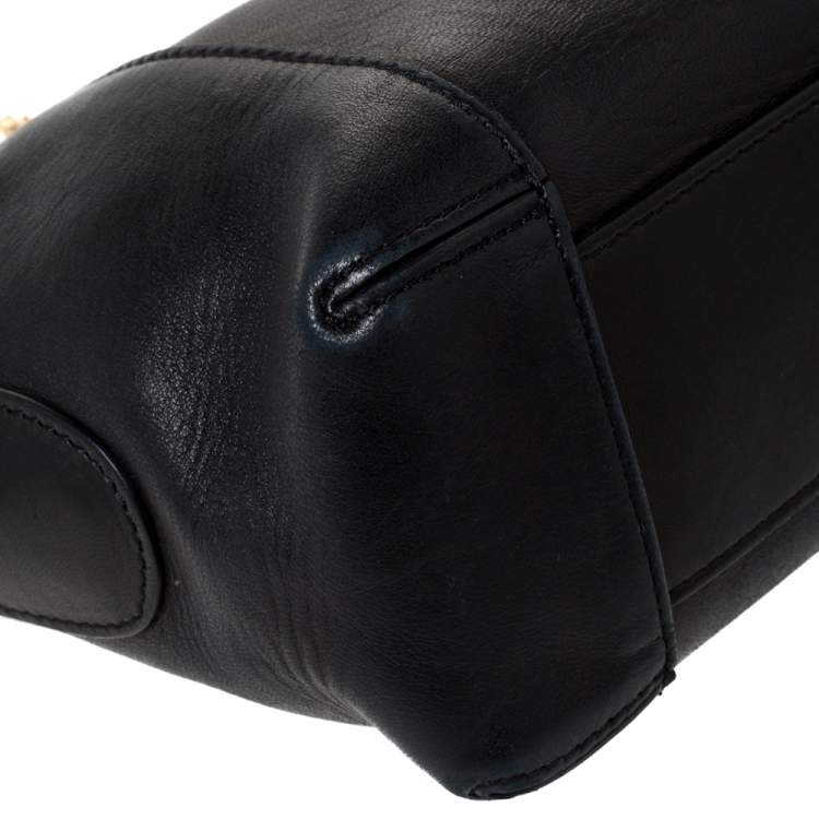 Pre Owned Versace Black Leather Medusa Medallion Bag