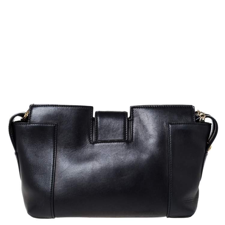 Pre Owned Versace Black Leather Medusa Medallion Bag