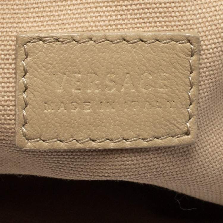 Pre Owned Versace Beige/Pink Quilted Leather Vanitas Satchel