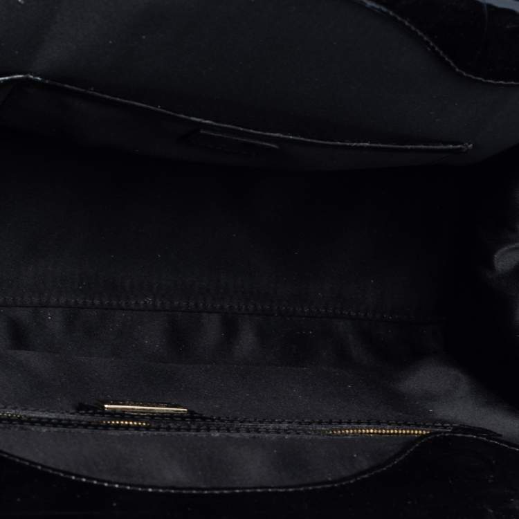 Pre Owned Versace Black Patent Leather Snap Out Of It Satchel