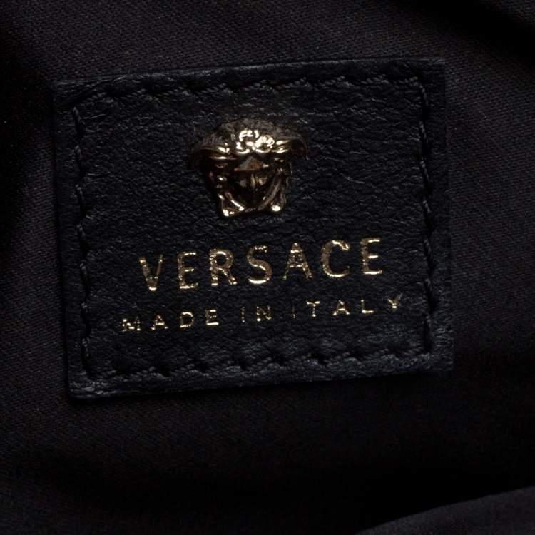 Pre Owned Versace Metallic Gold Leather Palazzo Medusa Camera Crossbody Bag