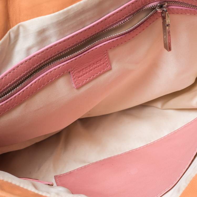 Pre Owned Versace Multicolor Pleated Leather Spike Studded Shoulder Bag