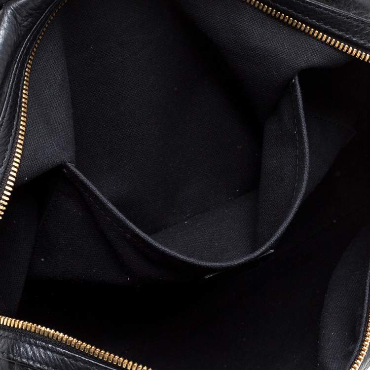 Pre Owned Versace Black Leather Medusa Boston Bag