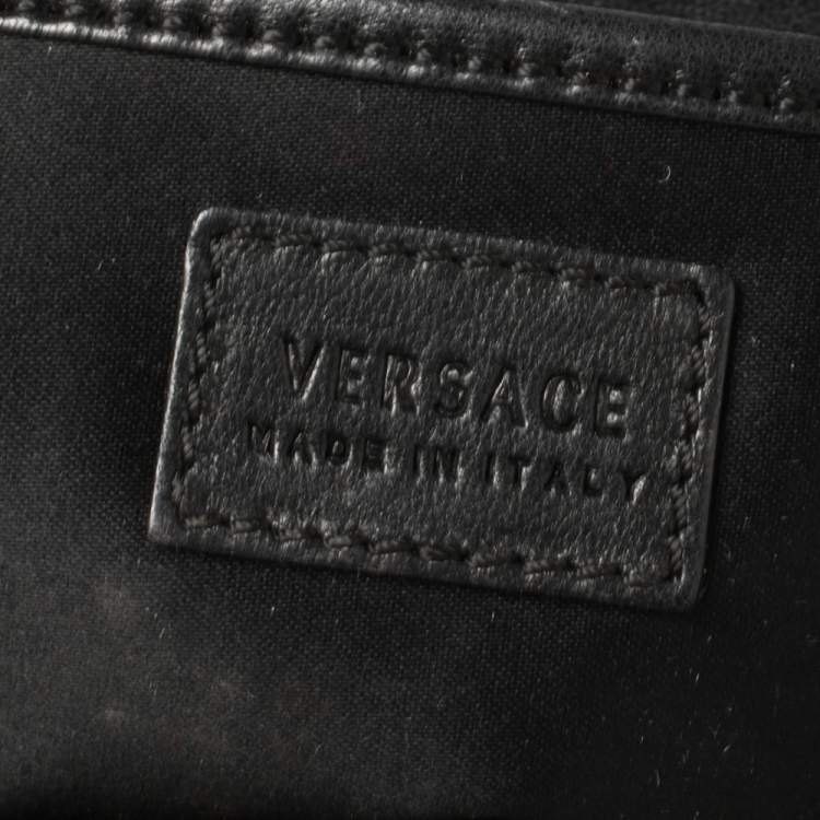 Pre Owned Versace Black Patent Leather Medusa Studded Chain Shoulder Bag