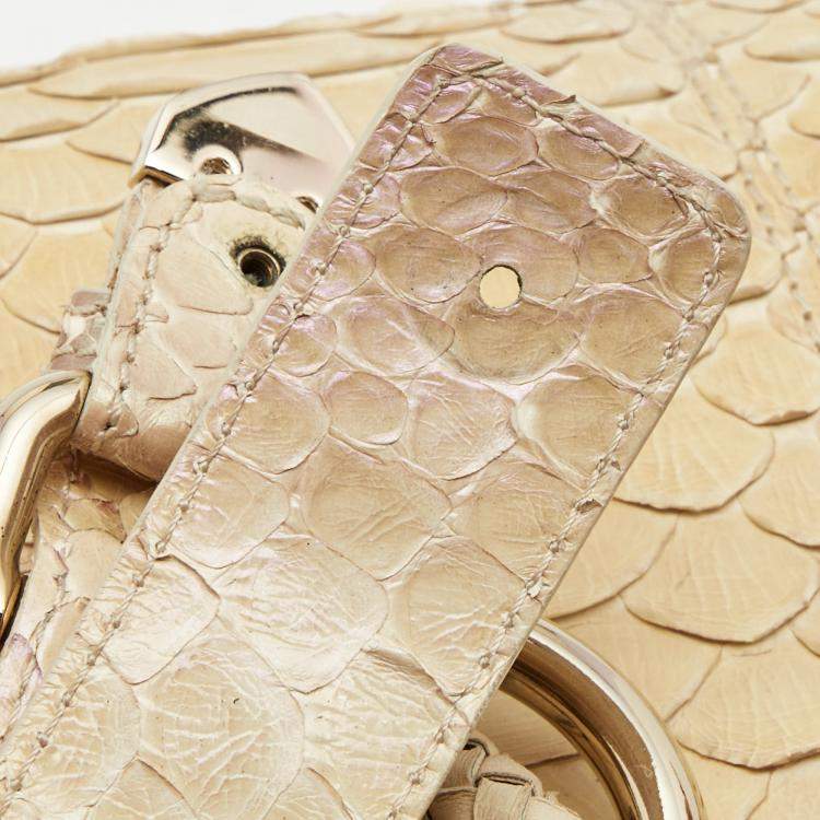 Pre Owned Versace Tricolor Glazed Python Canyon Top Handle Bag