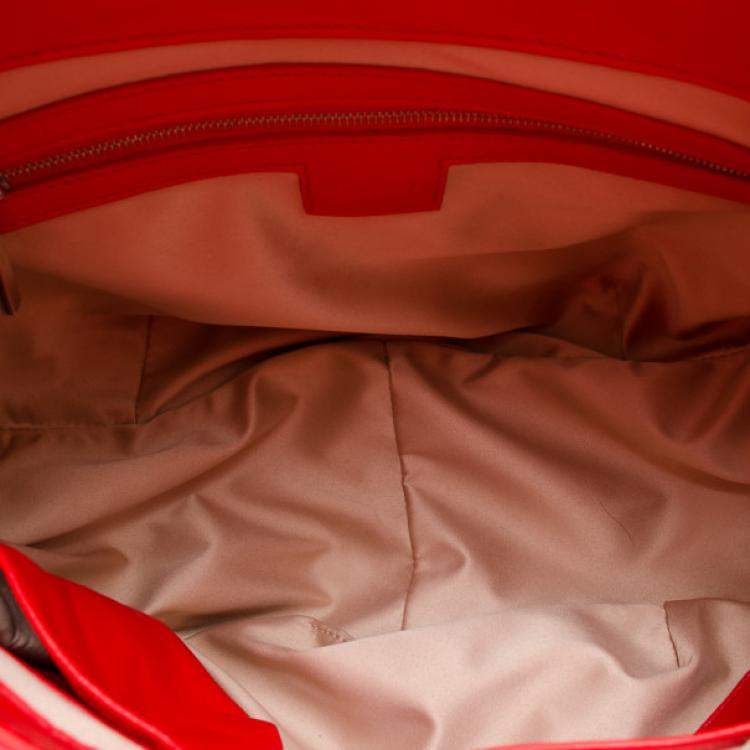 Pre Owned Versace Red Rounded Flap Shoulder Bag