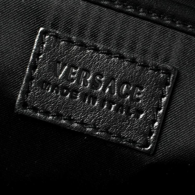 Pre Owned Versace Black Python And Leather Large Signature Tote