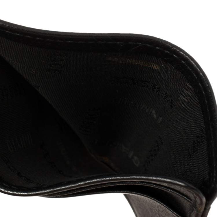 Pre Owned Versace Black Leather Card Holder