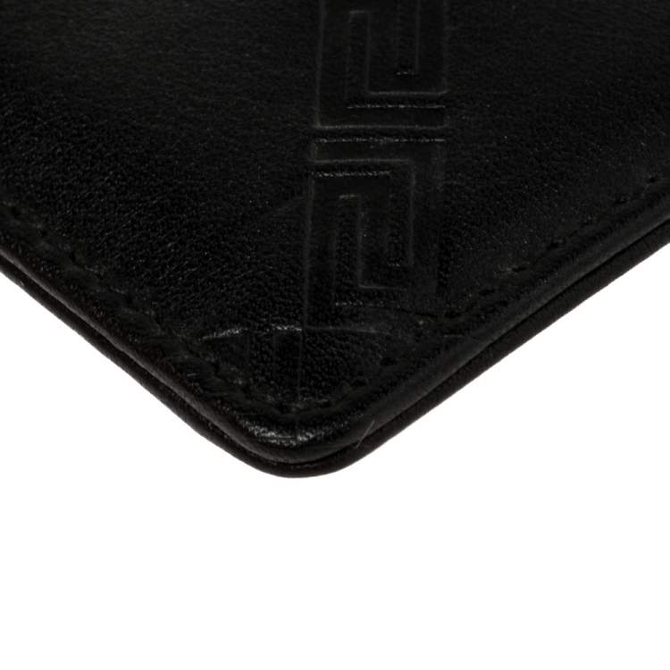 Pre Owned Versace Black Leather Card Holder