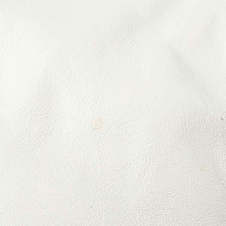 Pre Owned Versace White Leather Medusa Embossed Satchel