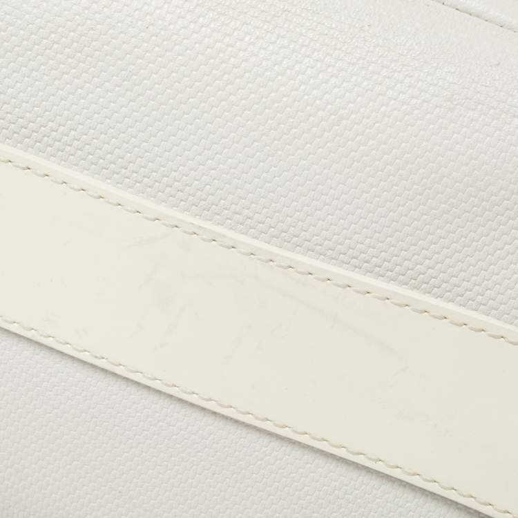 مملوكة مسبقًا Versace White/Ivory Patent and Leather Cutout Tote