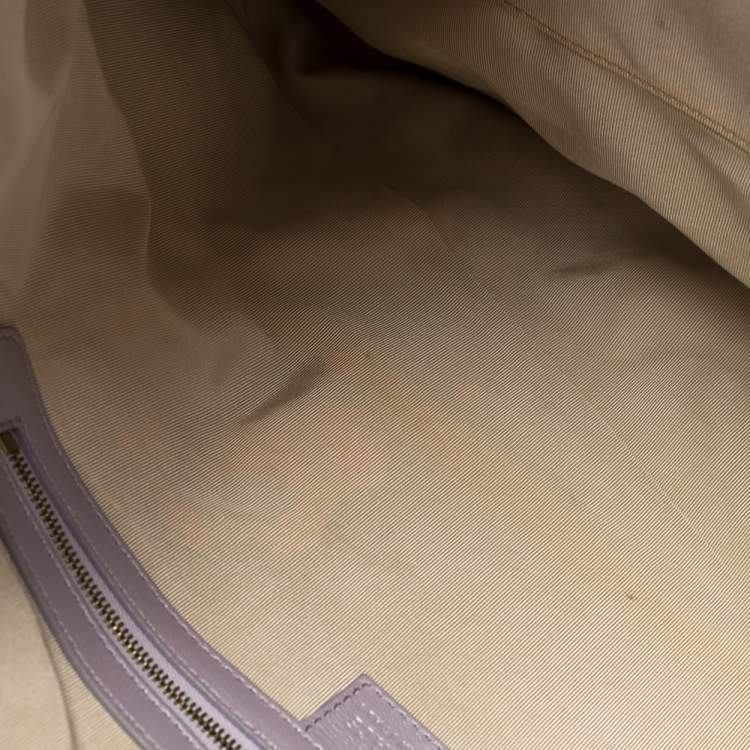 Pre Owned Versace Lilac Leather Medusa Embossed Hobo 