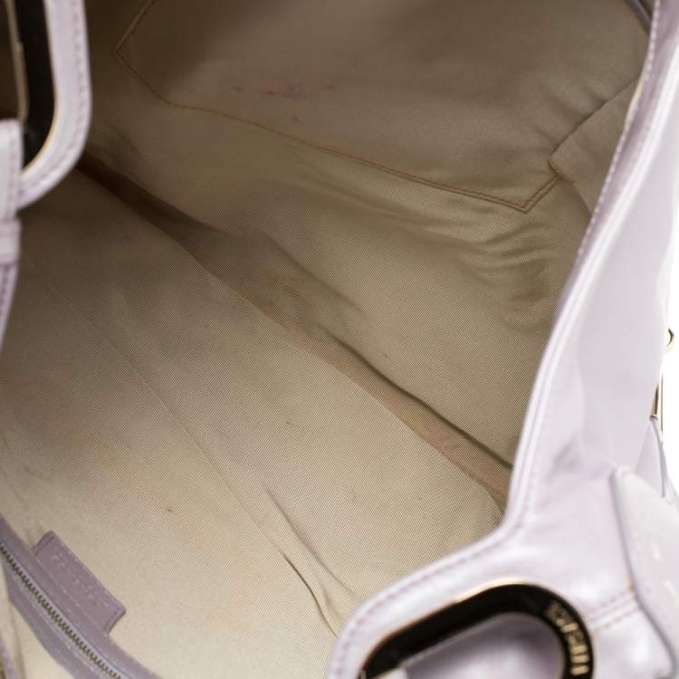 Pre Owned Versace Lilac Leather Medusa Embossed Hobo 