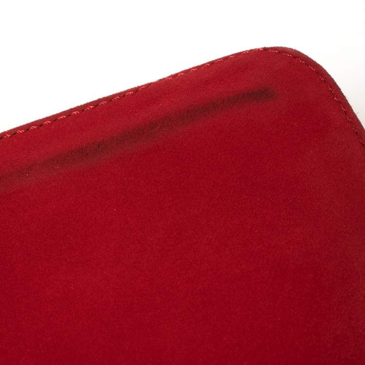 Pre Owned Versace Red Python and Suede Flap Shoulder Bag