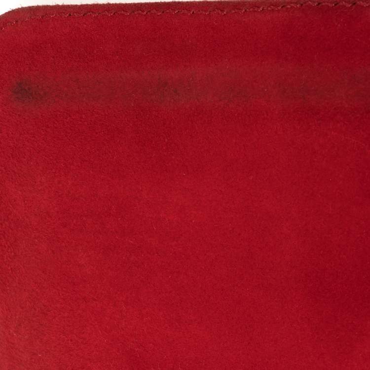 Pre Owned Versace Red Python and Suede Flap Shoulder Bag