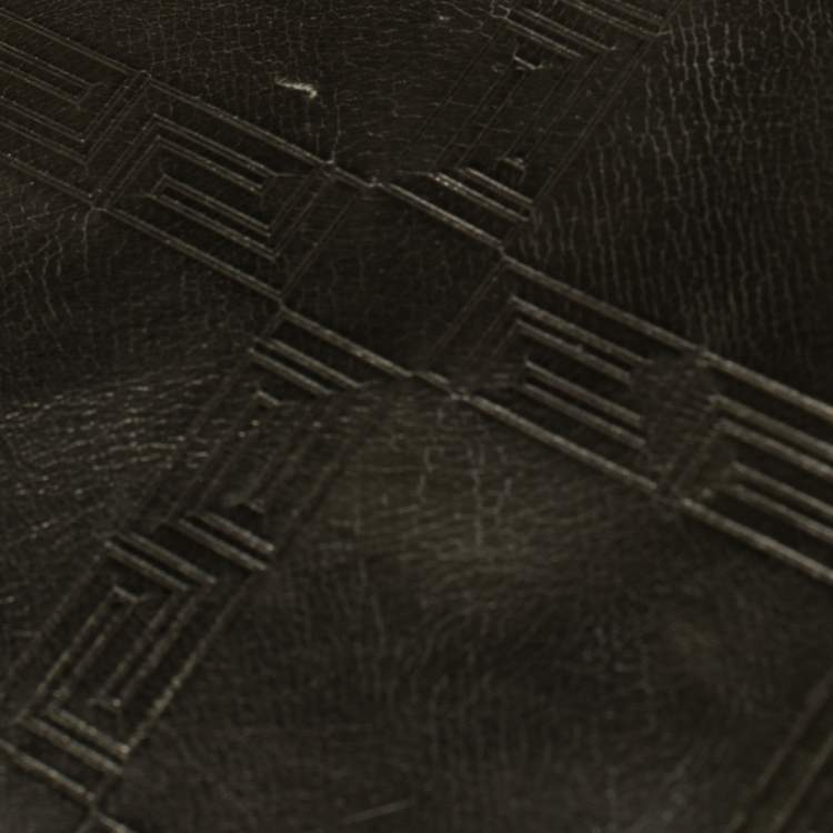 Pre Owned Versace Metallic Bronze Leather Pocket Shoulder Bag