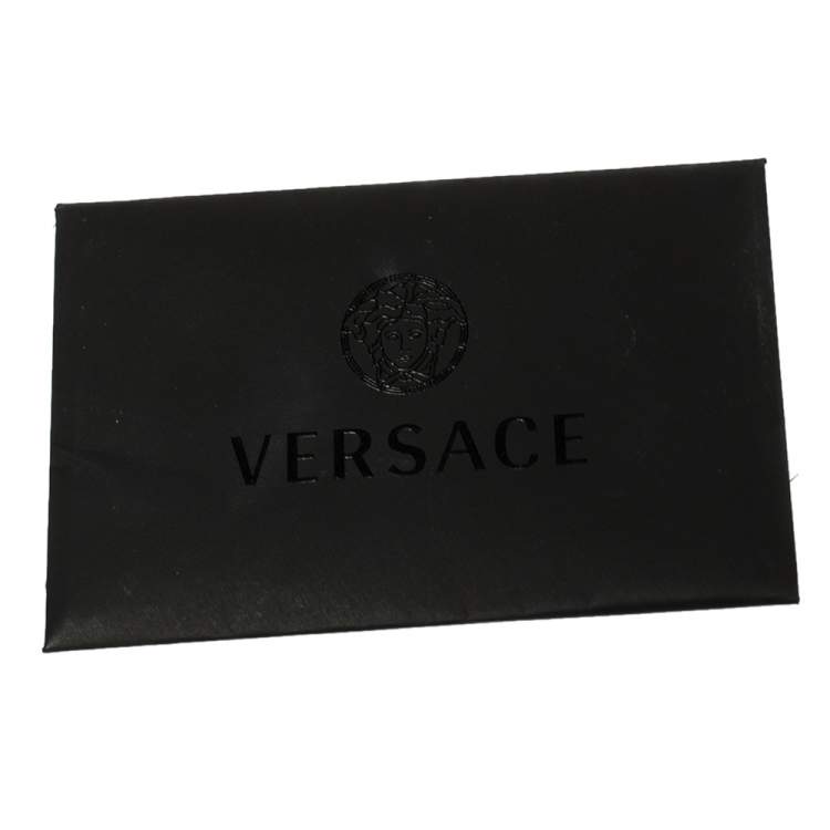 Pre Owned Versace Blue Leather Buckle Embellished Satchel